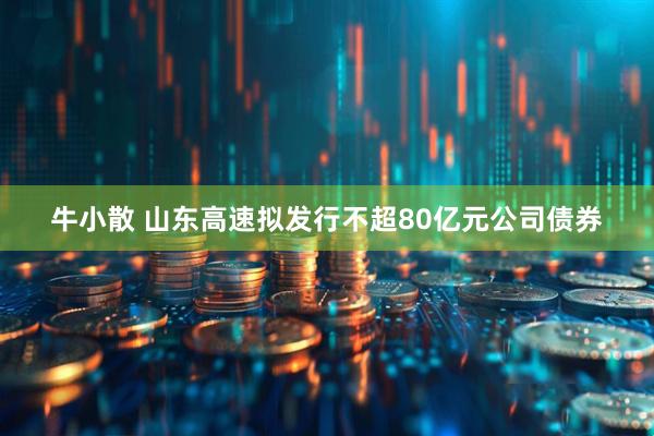 牛小散 山东高速拟发行不超80亿元公司债券