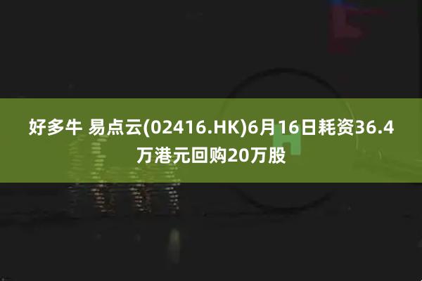 好多牛 易点云(02416.HK)6月16日耗资36.4万港元回购20万股
